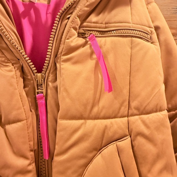 AVEC Les FILLES Brown Puffer Jacket with Pink Lining - Picture 11 of 15